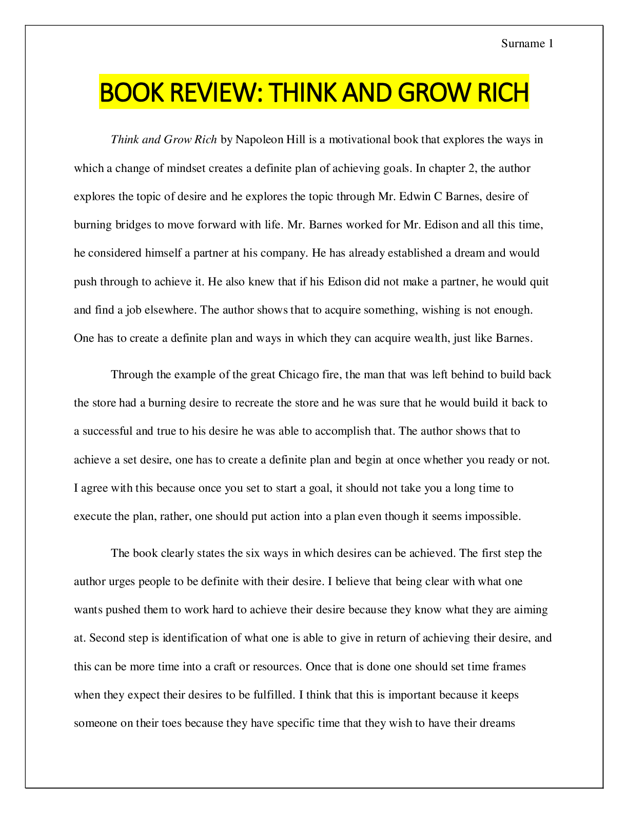 Preview image for BOOK REVIEW: THINK AND GROW RICH